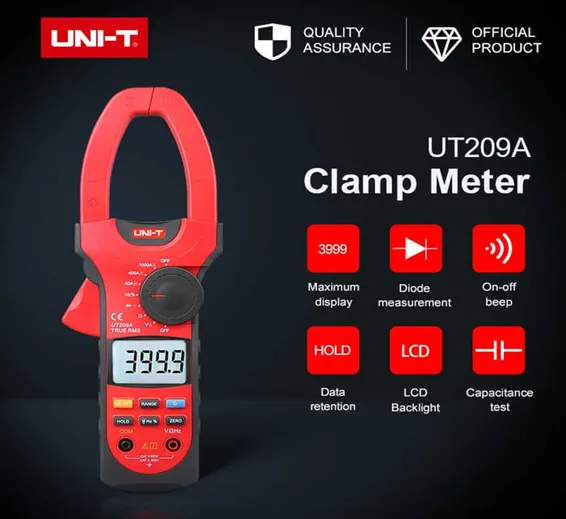 UNI T UT209A True RMS Digital Clamp Meter 1000A