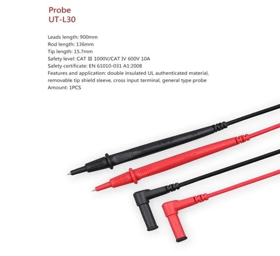 UNI T Multimeter Test Probes Leads UT-L30