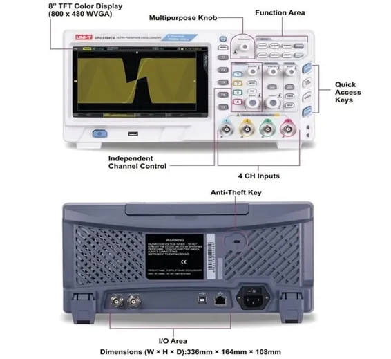 UNI T UPO2104CS Digital Oscilloscope 4 Channel DSO 100MHz