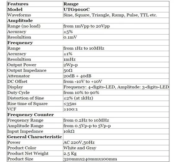 UNI T UTG9010C Digital Function Signal Generator