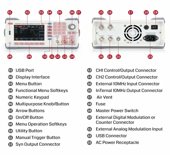 UNI T UTG2025A Function Generator 25MHz