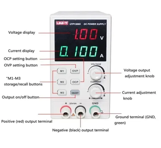 UNI T Adjustable Digital DC Power Supply UTP1306S 32V 6A Single Channel 4Bits 220V Input OVP Mobile Phone Repair Supply