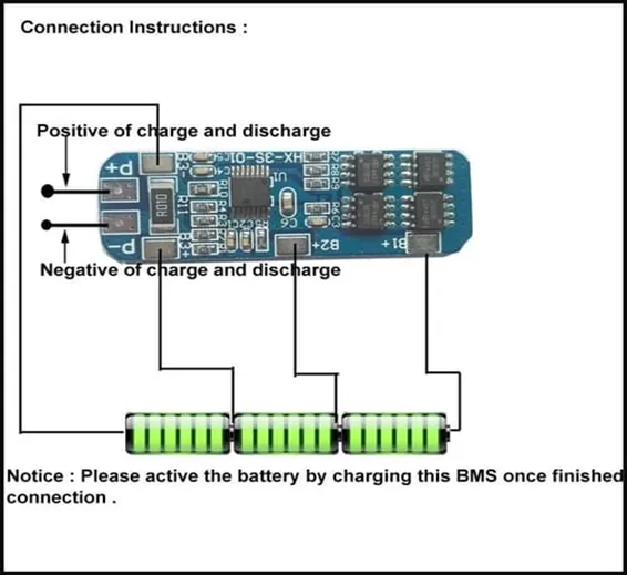 HX-3S-1 Lithium Battery 3S 12V 10A Charge Protection Board BMS PCM for 18650 Li-ion Cells Charging