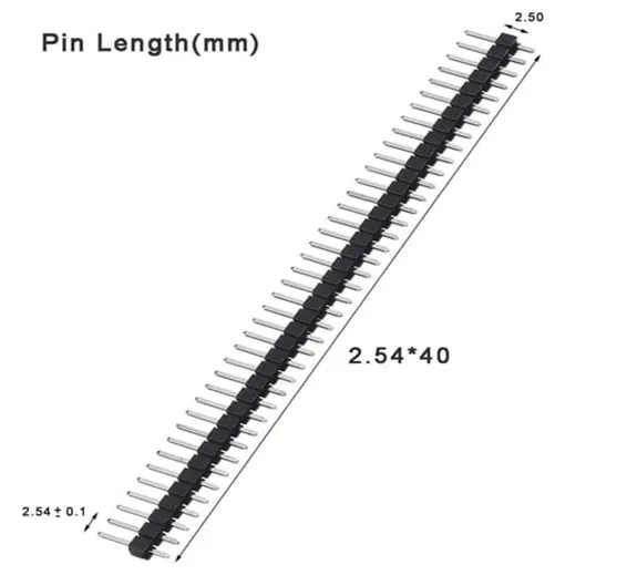40 Pin Single Row Female Header Strip