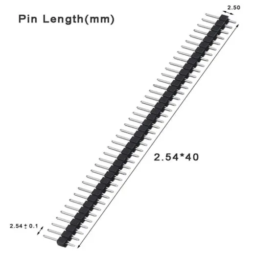 2.54mm Pitch 40 Pin Single Row Female Header Strip