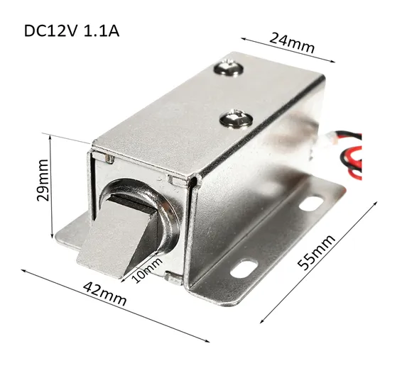 12V DC Cabinet Drawer Electric Door Lock Assembly Solenoid Lock