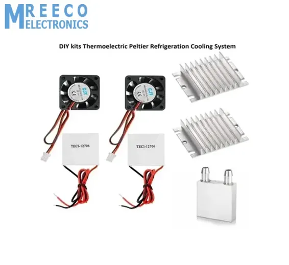 DIY kits Thermoelectric Peltier Refrigeration Cooling System Water cooling+ fan+ 2pcs TEC1-12706 Coolers