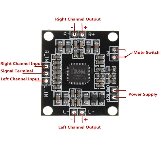 xhm181 XH M181 PAM8610 12V Dual-Channel Stereo Audio Amplifier Board