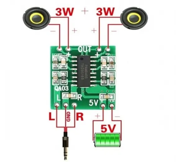 Digital Stereo Audio Amplifier Board PAM8403 Mini two channel 2X3W Class D Audio Power Amplification Module