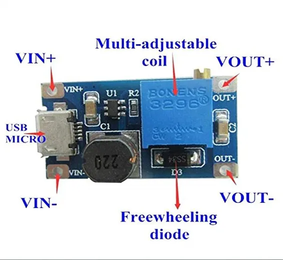 Boost Converter 2A MT3608 Module DC-DC Step-Up module Micro USB In Pakistan