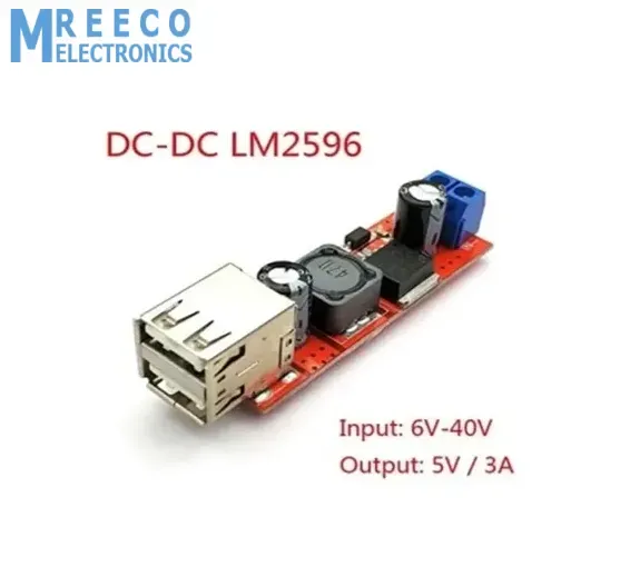 Vehicle Battery Charger 3A Dual USB Output LM2596 Buck Converter