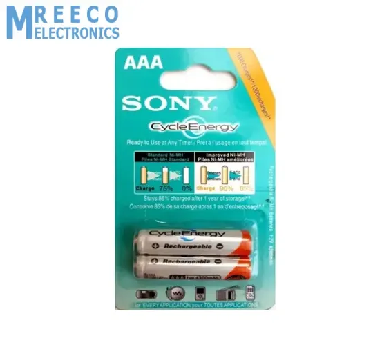 2pcs AAA Rechargeable Cell 1.2V SONY Cycle Energy Cell