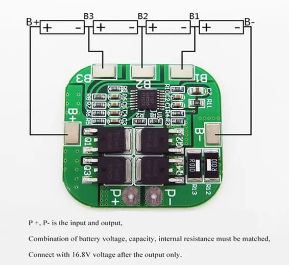 Battery Protection Board 4S 20A 14.8V BMS For 18650 Lithium Ion Cells HX-4S-A20