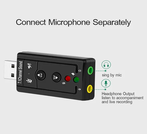 7.1 Channel USB External Sound Adapter