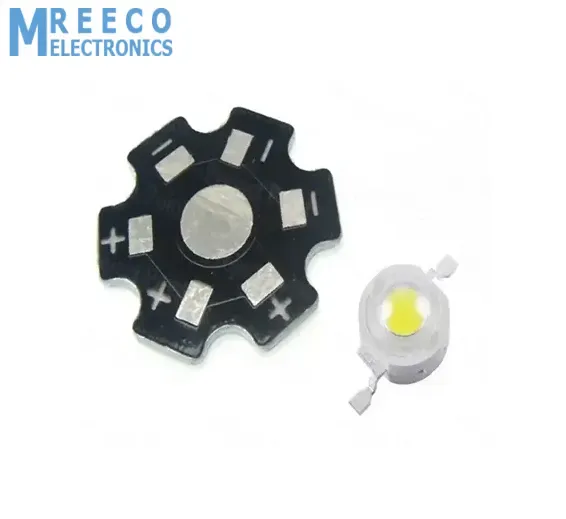 1W High Power White SMD LED with Heatsink