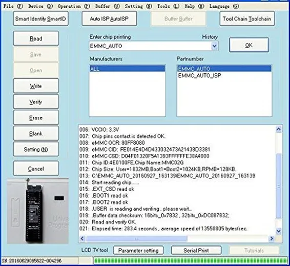 RT809H EMMC NAND FLASH Programmer BIOS Programmer