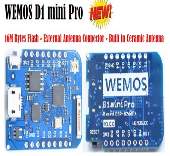 WEMOS D1 Mini Pro With External Antenna Connector