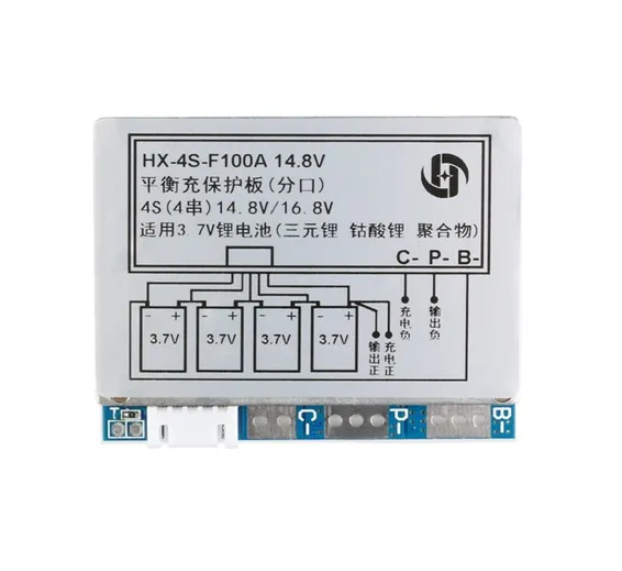 HX-4S-F100A 100A 4S BMS 18650 Battery Protection Board 4S 100A BMS Module