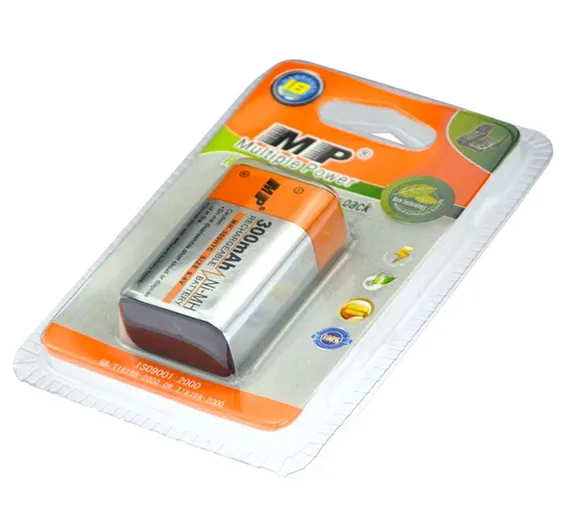 300mAh Ni-Mh Rechargeable 9V Battery