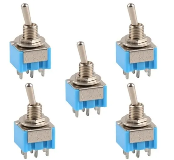 Mini MTS-203 6-Pin DPDT 6A 125VAC Toggle Switch 6 Pin On Off Toggle Switch 2 Positions