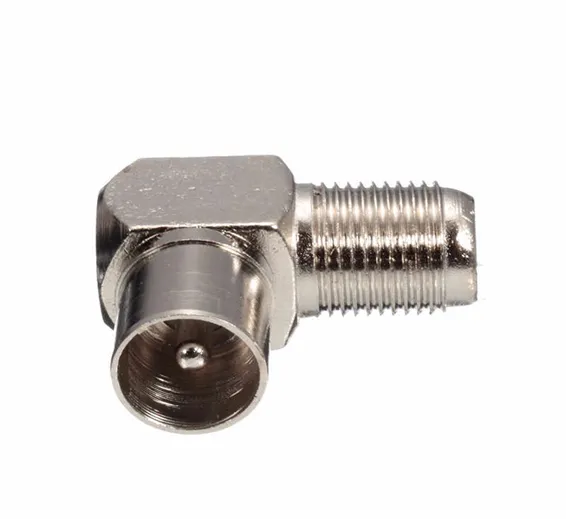 DELL 90 Degree Right Angled TV Aerial Cable Connector RF Coaxial F Female to TV Male Plug to Female Socket In Pakistan