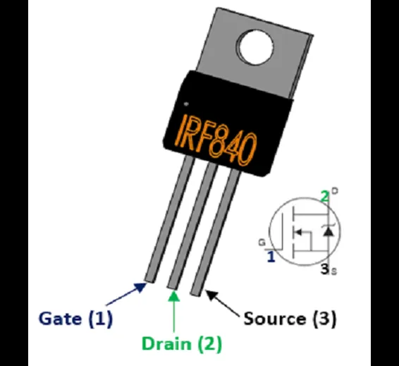 IRF840 N-channel 8A 500V Power MOSFET in Pakistan