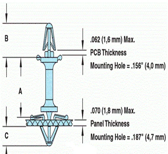 31MM XLB Nylon PCB Board Rivet Spacer