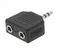 Headphone Jack Splitter 3.5mm Jack Plug to 2x 3.5mm Jack Sockets Stereo Adaptor Dual Splitter