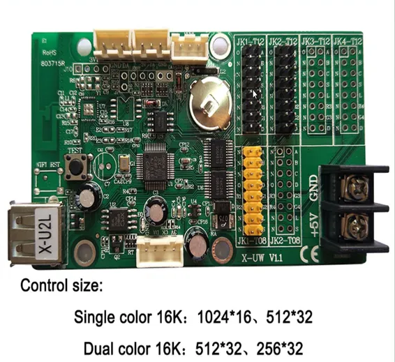 BX-U2L P10 led signs control card, P10 Display module control card,Single&double color advertising led panel Controller