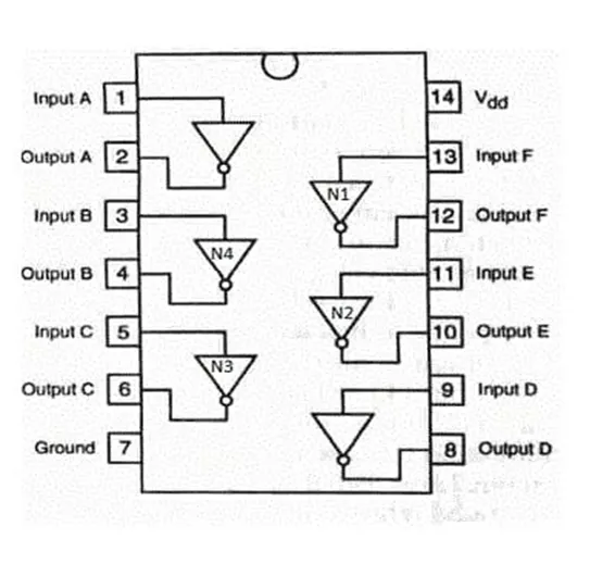 CD4069 Not Gate Hex Inverter IC DIP14