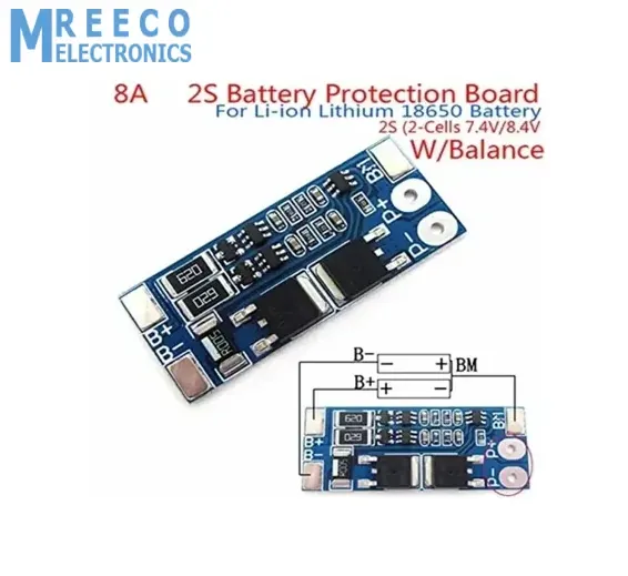 Battery Protection Board 2S 8A BMS For 18650 Lithium Ion Cells HX-2S-JH10