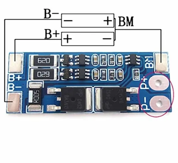 Battery Protection Board 2S 8A BMS For 18650 Lithium Ion Cells HX-2S-JH10