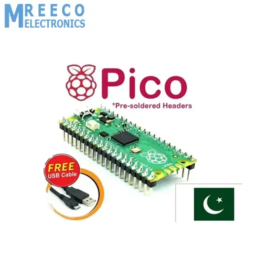 Pre soldered Raspberry Pi Pico RP2040 Microcontroller With USB Cable