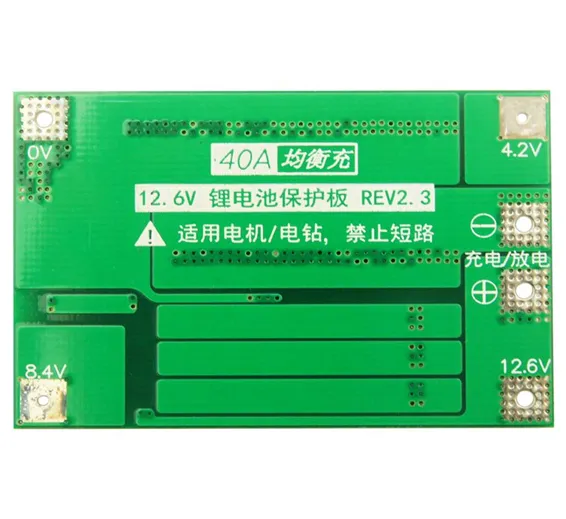 3S 40A BMS 11.1V 12.6V 18650 Lithium Battery Protection Board with 100mA Balancing Feature