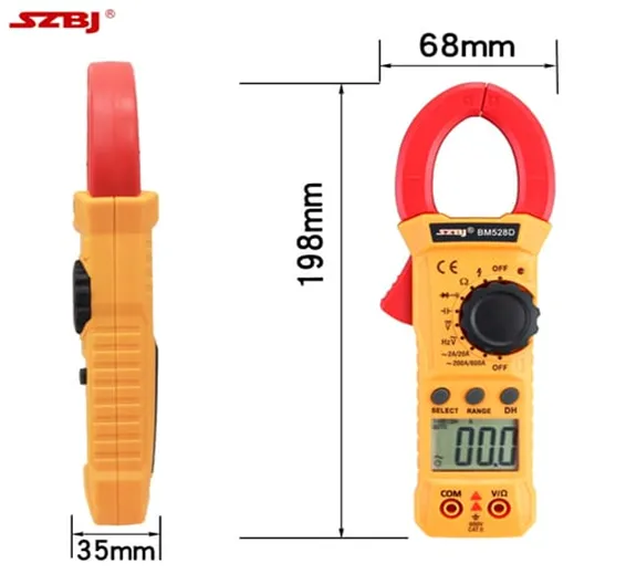 Handheld Digital Clamp Meter BM528D Non Contact AC DC Volt Amp Multimeter In Pakistan