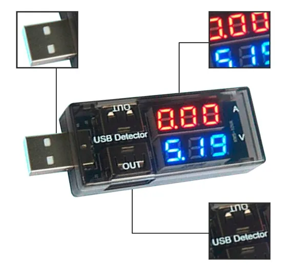 KEWEISI USB Current Voltage Meter Battery Tester