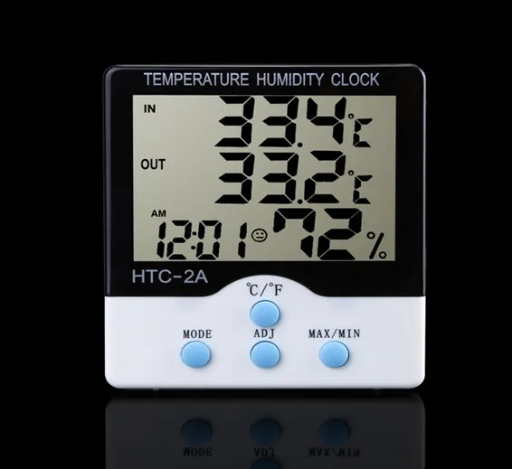 HTC-2A HTC2A Digital Clock Electronic Temperature Hydrometer Thermometer