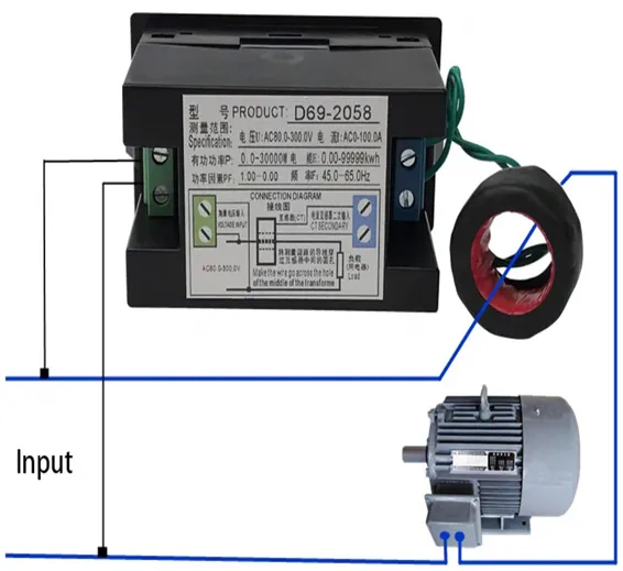 Multifunction Electric Energy Meter with LCD Display D69 2058