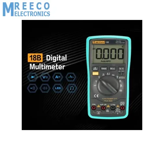 Digital Multimeter 18B True Tester RMS AC DC Volt Amp Ohm Capacitance LED Diode Frequency Meter Test 5999 Backlight Counts