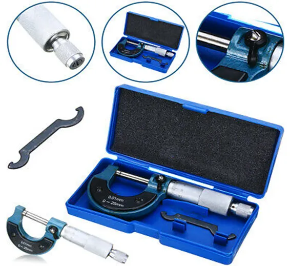 0-25mm 0.01mm Outside External Metric Gauge Micrometer Machinist Measuring Box