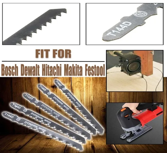 5Pcs Jigsaw Blades Wood Cutter T144D