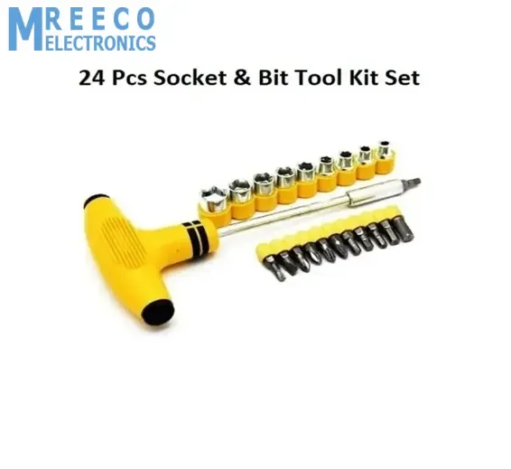 Jialong Multi purpose T Shape Screwdriver Socket & Bit Tool Kit 24pcs Set for Home & Office