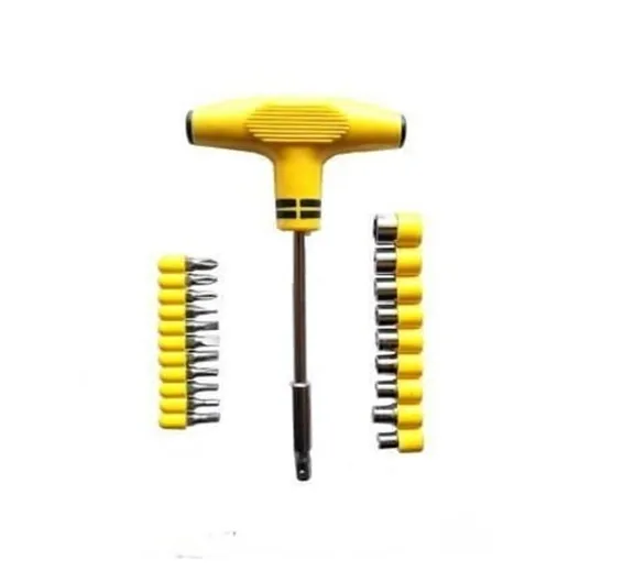 Jialong Multi purpose T Shape Screwdriver Socket & Bit Tool Kit 24pcs Set for Home & Office