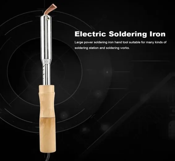 100W 220V Soldering Iron with Chisel Tip &amp; Wood Handle