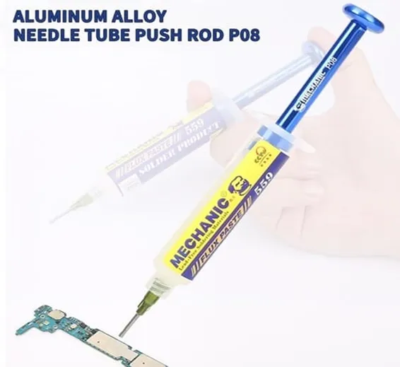 MECHANIC P08 Aluminum Alloy Needle Tube Piston Solder Paste Flux Welding Oil Booster Pusher