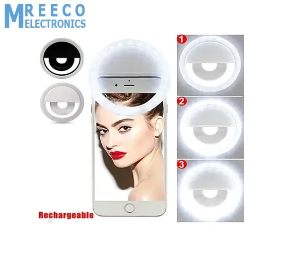 30 LED Selfie Ring Light USB Rechargeable Clip On Cell Phone Camera Light