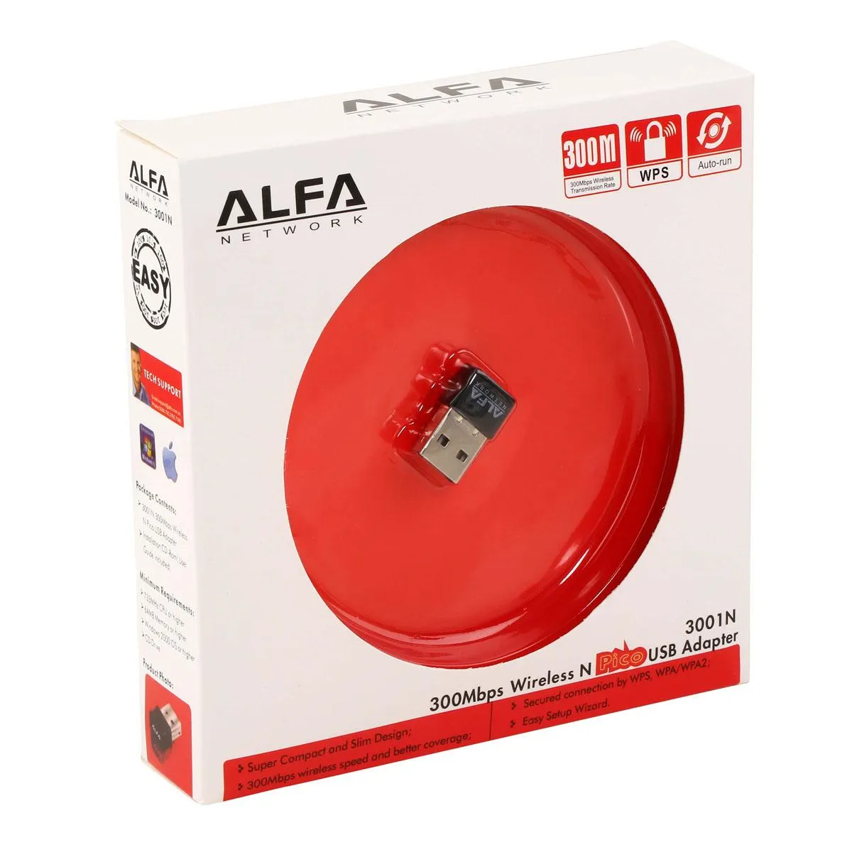 Alfa Network 300Mbps Wireless Adapter – Black In Pakistan