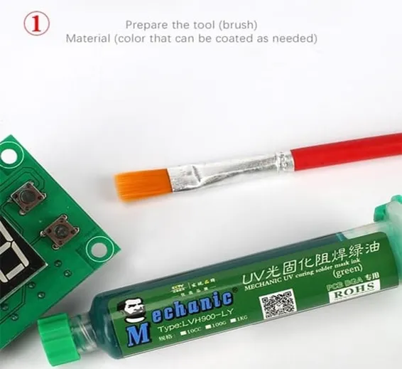 green Mechanic UV Curable 10cc Solder Mask Ink PCB Fixing Repairing Welding Oil Paint Prevent Corrosive Arcing