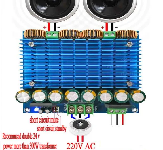 420Wx2 Dual Chip D Digital Audio Amplifier Board TDA8954TH XH-M252