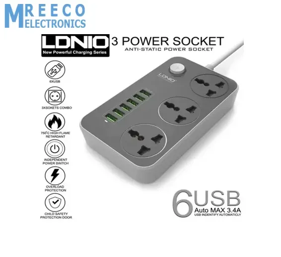 Extension Lead With 6 USB Mobile Charging Port SC3604